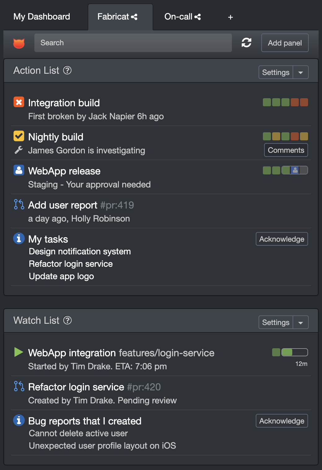 CatLight status dashboard