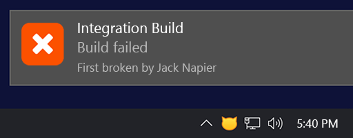 Failed build notification
